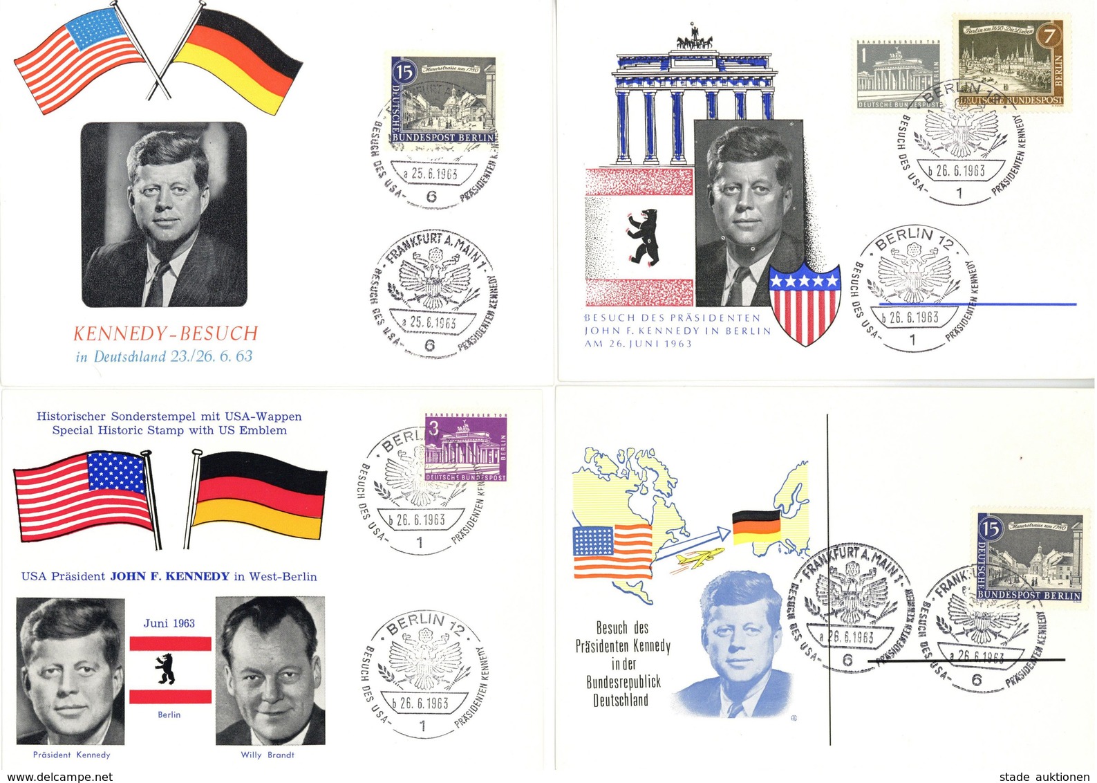KENNEDY - Besuch Präsident KENNEDY 1963 In BERLIN - 5 Versch. So-Karten Mit S-o I - Eventi