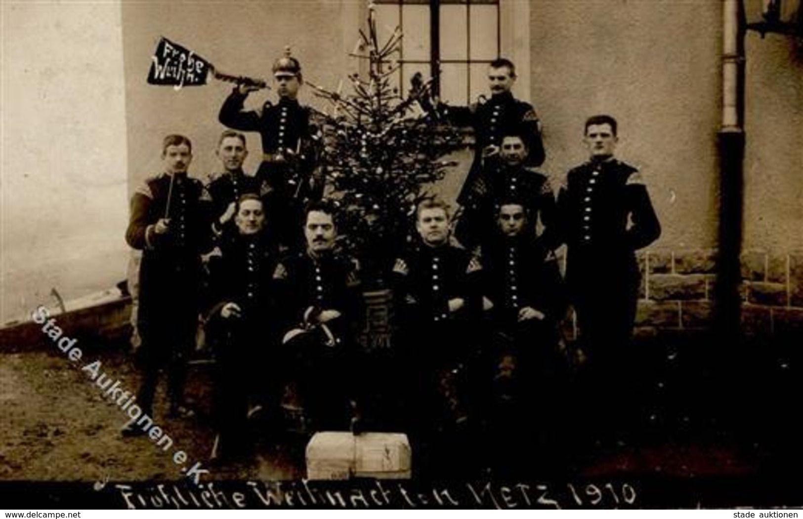 Militär Musik Corps Weihnachten  Foto AK 1910 II (fleckig, Abgestoßen) Noel - Uniformi