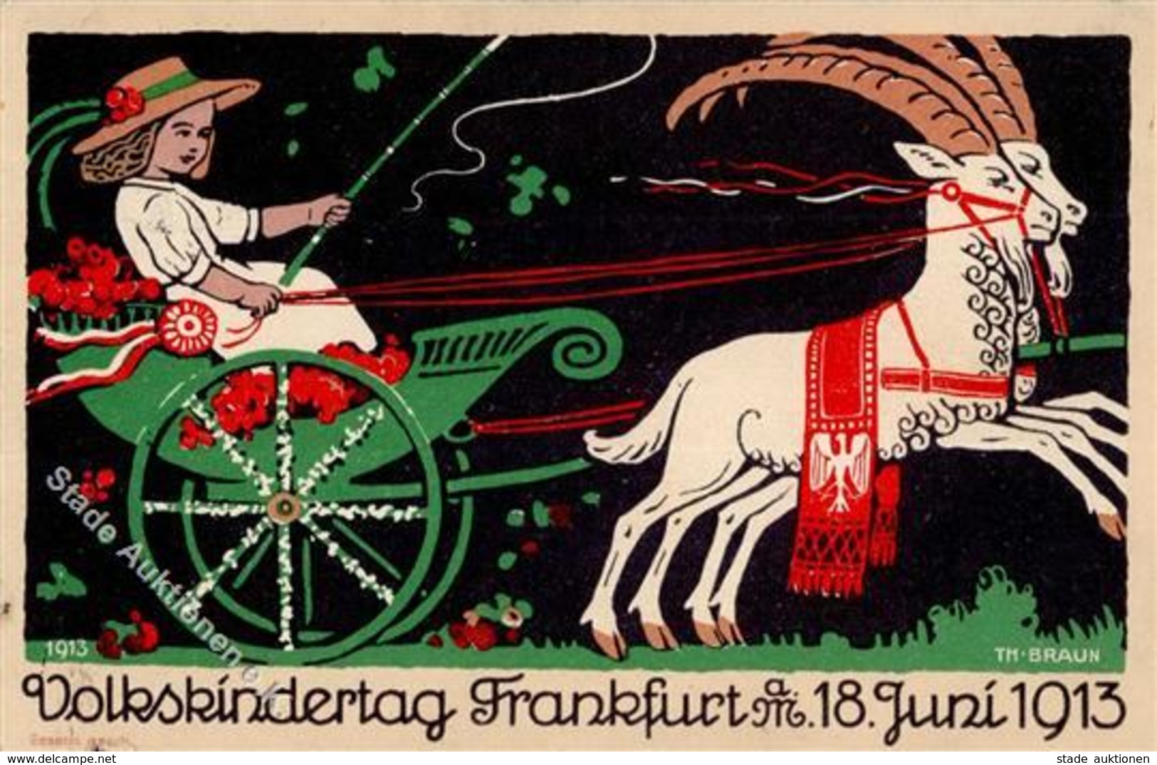 FRANKFURT/Main - VOLKSKINDERTAG 1913 Künstlerkarte Nr. 2 Sign. TH.Braun I - Esposizioni