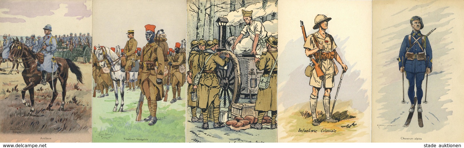 Militär Frankreich Soldaten Uniformen Meist Sign. Leroux, P. A. Lot Mit 19 Künstler-Karten  I-II - Altri & Non Classificati