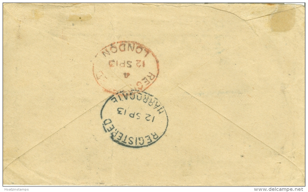 Malta: 1913   Registered O.H.M.S. Letter - Valletta To Harrogate, England    COVER - Malta (...-1964)