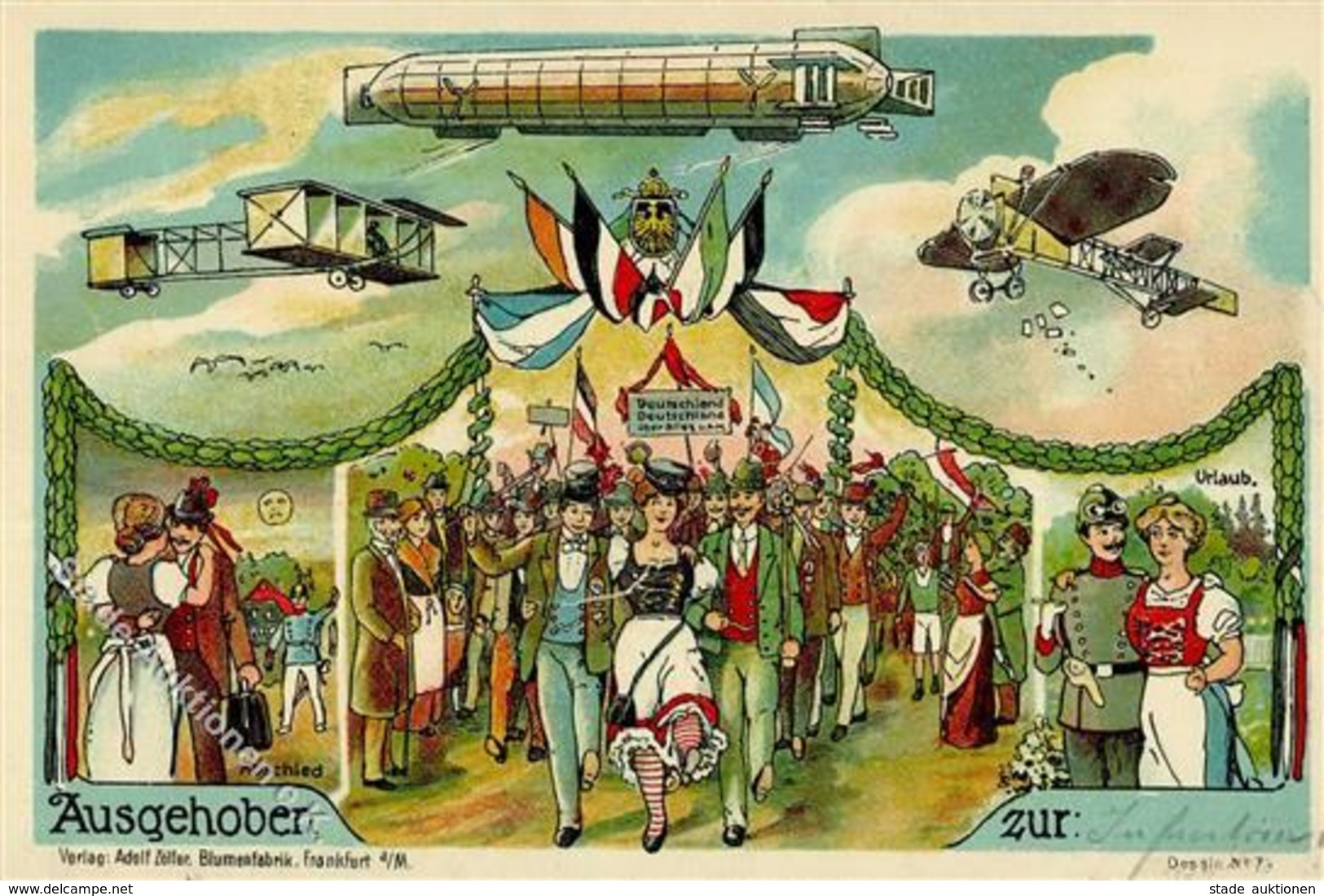 MILITÄR MUSTERUNG - Nr. 73 LUFTWAFFE Mit Zeppelin I-II Dirigeable - Guerra 1914-18