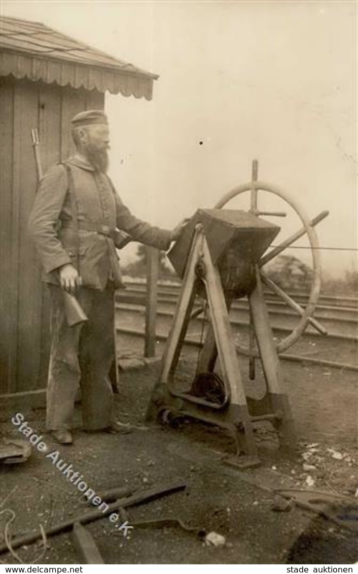 WK I Soldat Eisenbahnpionier Foto AK I-II - Guerra 1914-18