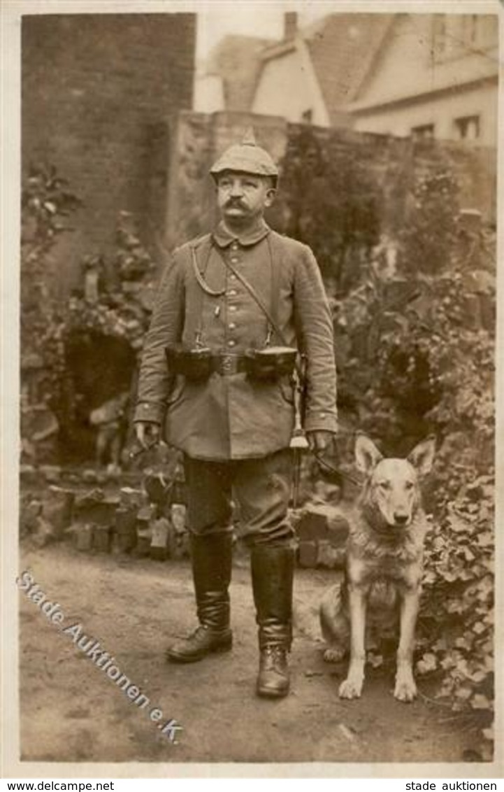 WK I Soldat Schäferhund Foto AK I-II - Guerra 1914-18