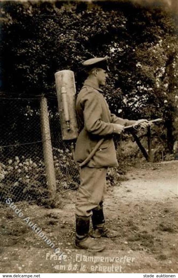 WK I Soldaten Flammenwerfer Foto AK 1916 I-II - Guerra 1914-18