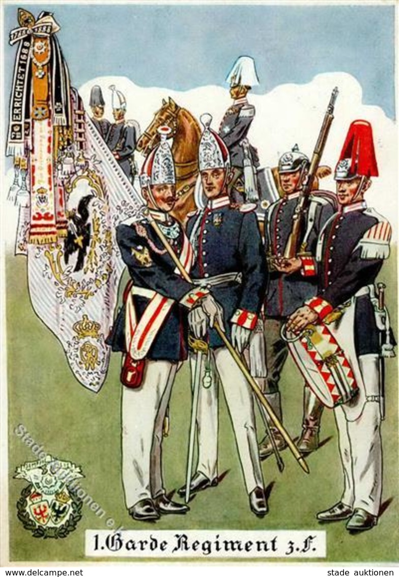 Regiment <nr. 1 Garde Regt5. Zu Fuß Sign. Pietsch, Paul Künstlerkarte I-II - Reggimenti