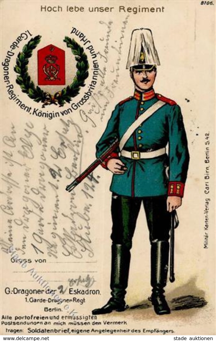 Regiment Berlin (1000) 1. Garde Dragoner Regt. 1915 I-II - Reggimenti