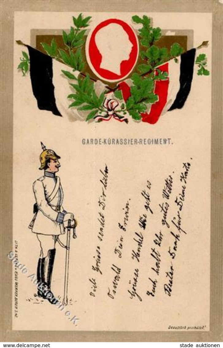 Regiment Berlin (1000) Garde Kürassier Regt.  Prägedruck 1905 I-II - Reggimenti