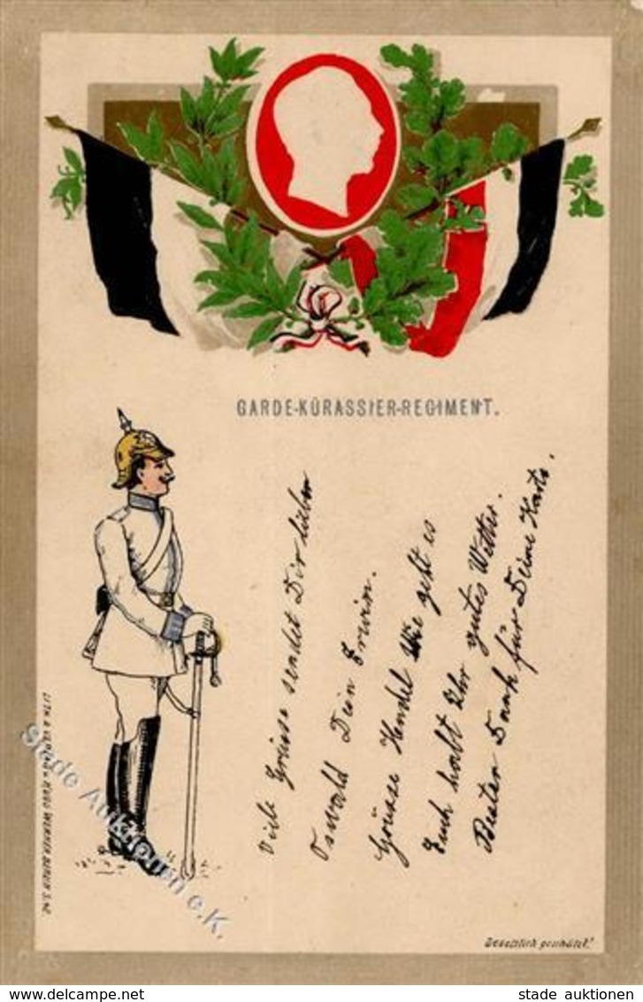 Regiment Berlin (1000) Garde Kürassier Regt.  Prägedruck 1905 I-II - Regimente