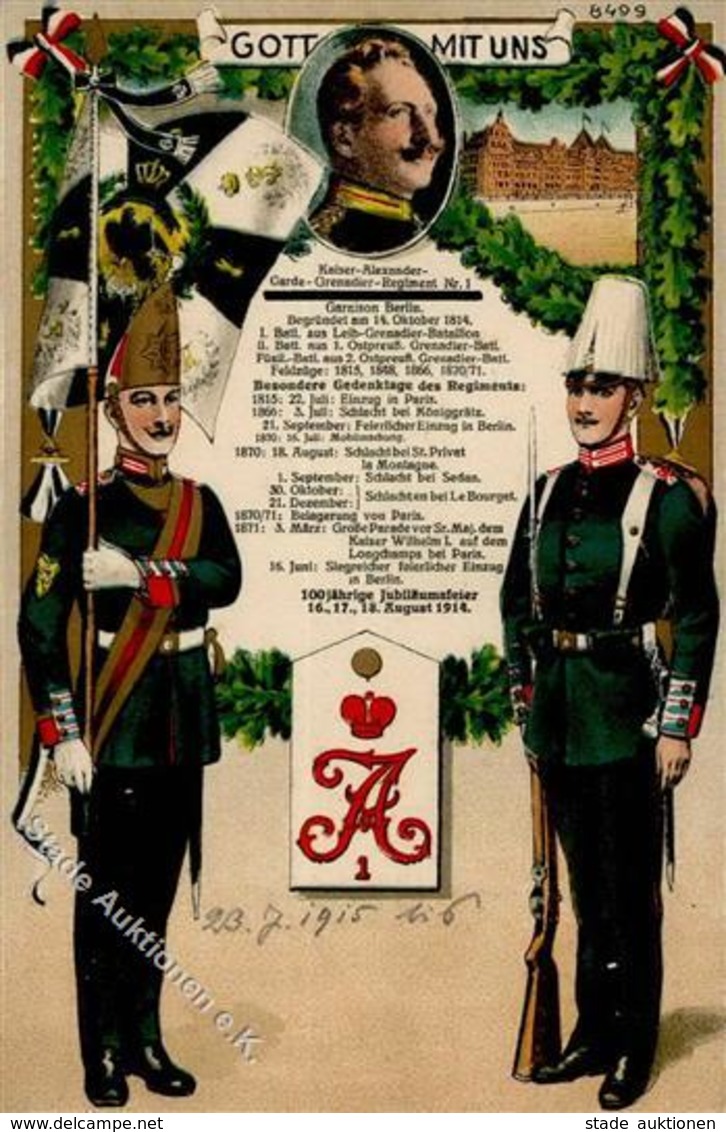 Regiment Berlin (1000) Nr. 1 Kaiser Alexander Garde Grenadier Regt.  I-II - Reggimenti