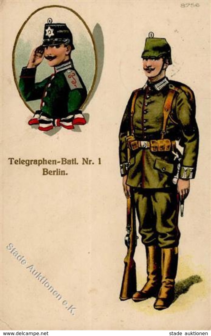 Regiment Berlin (1000) Nr. 1 Telegraphen Batl.  1916 I-II - Reggimenti