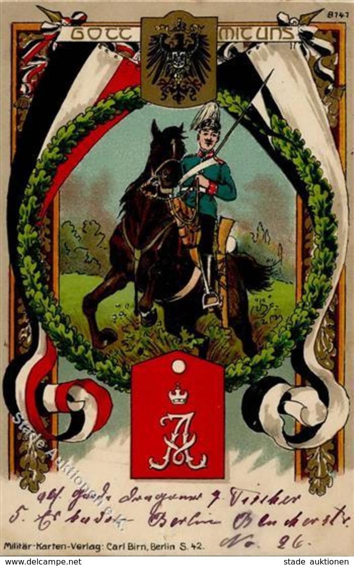 Regiment Berlin (1000) Nr. 2 Garde Dragoner Regt. Kaiserin Alexandra V. Russland 1912 I-II - Regimente