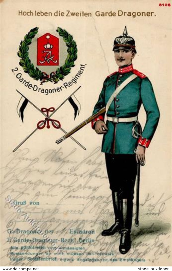 Regiment Berlin (1000) Nr. 2 Garde Dragoner Regt. Kaiserin Alexandra V. Russland 1915 I-II (Bug) - Reggimenti