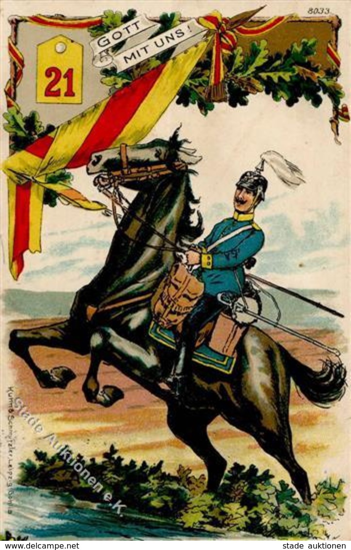 Regiment Bruchsal (7520) Nr. 21 2. Badisch. Dragoner Regt. I-II (Marke Entfernt) - Reggimenti