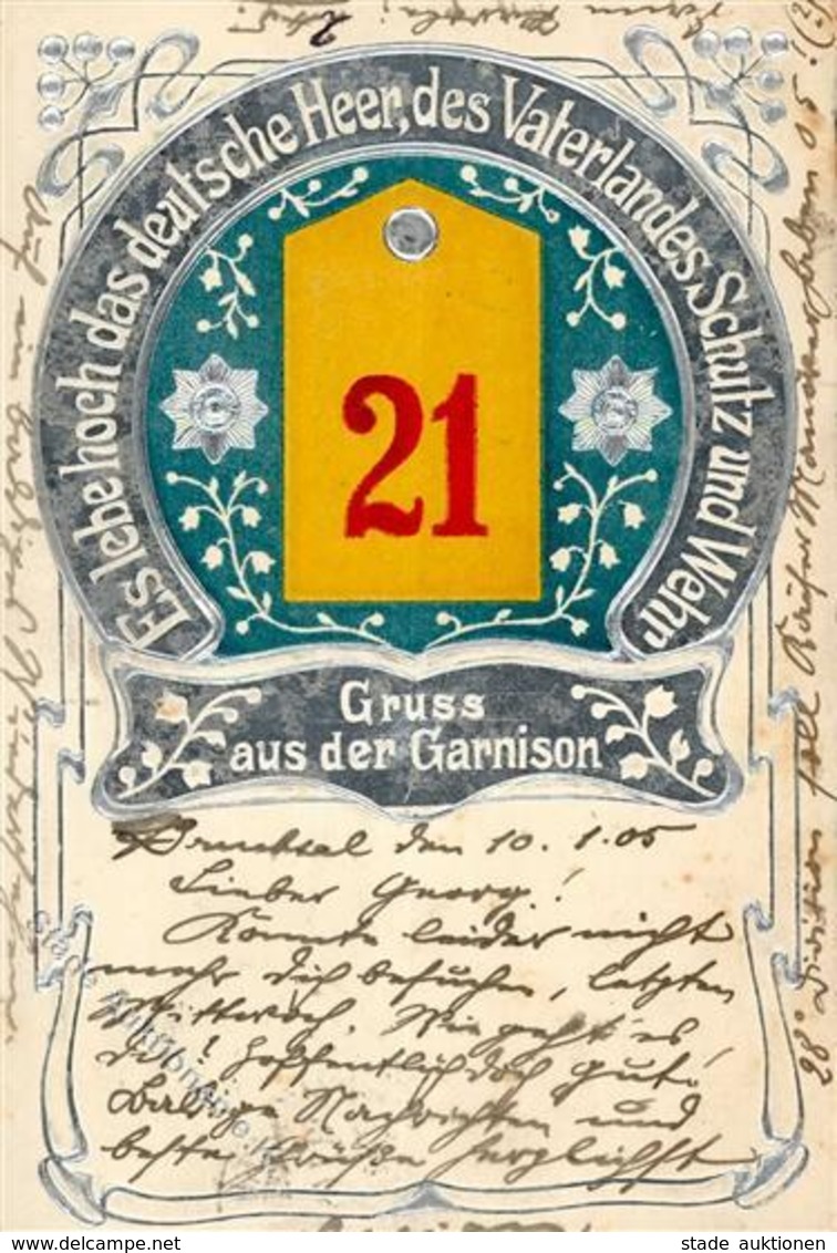 Regiment Bruchsal (7520) Nr. 21 Dragoner Regt. Prägedruck 1905 I-II - Reggimenti