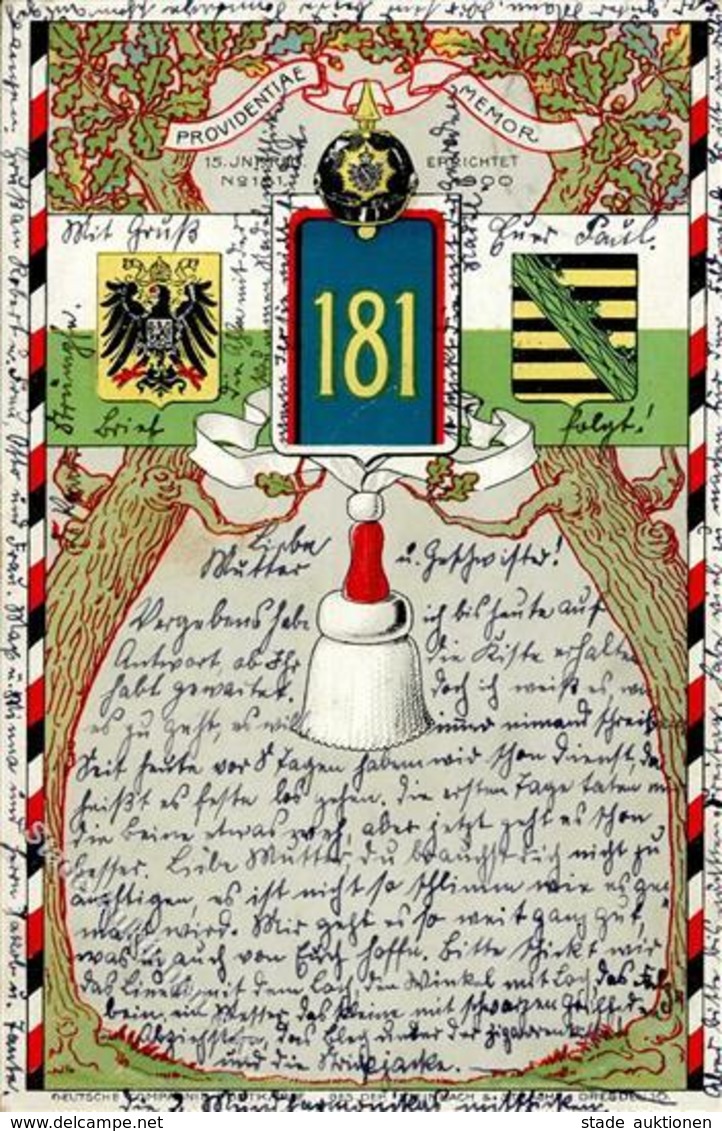 Regiment Chemnitz (O9000) Nr. 181 15. Infanterie Regt. 1907 I-II - Reggimenti