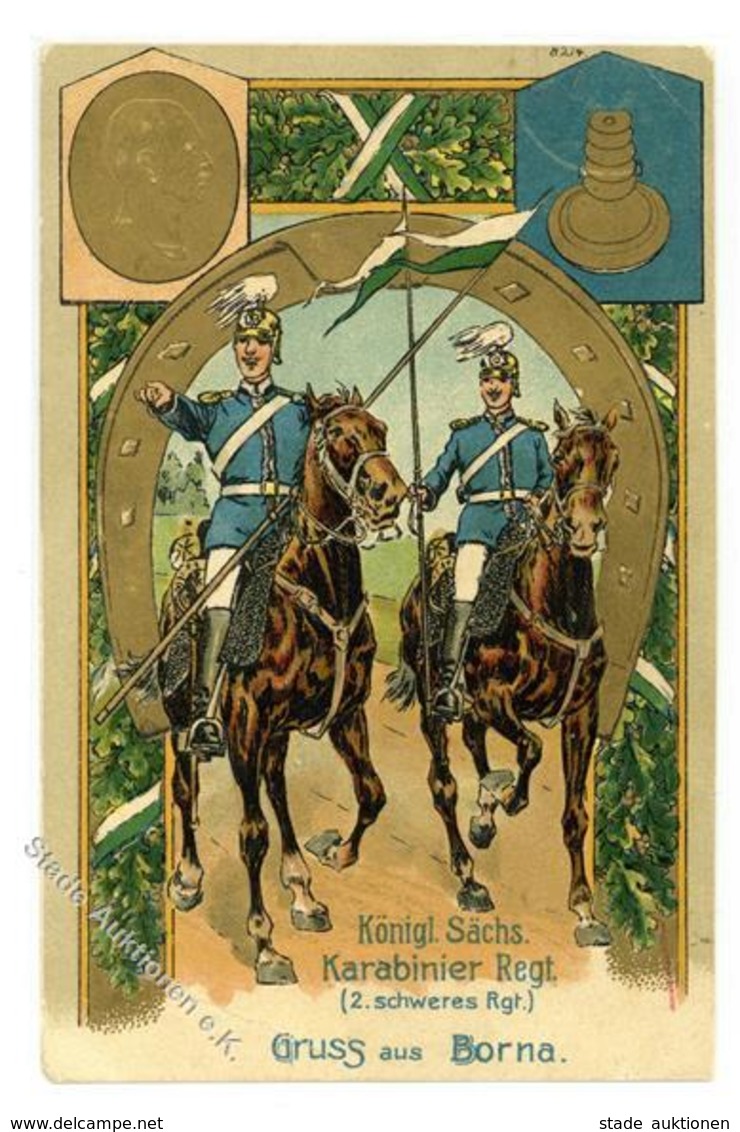 Regiment Königl. Sächs. Karabiner Regt.   Prägedruck 1918 I-II (Eckbug) - Reggimenti