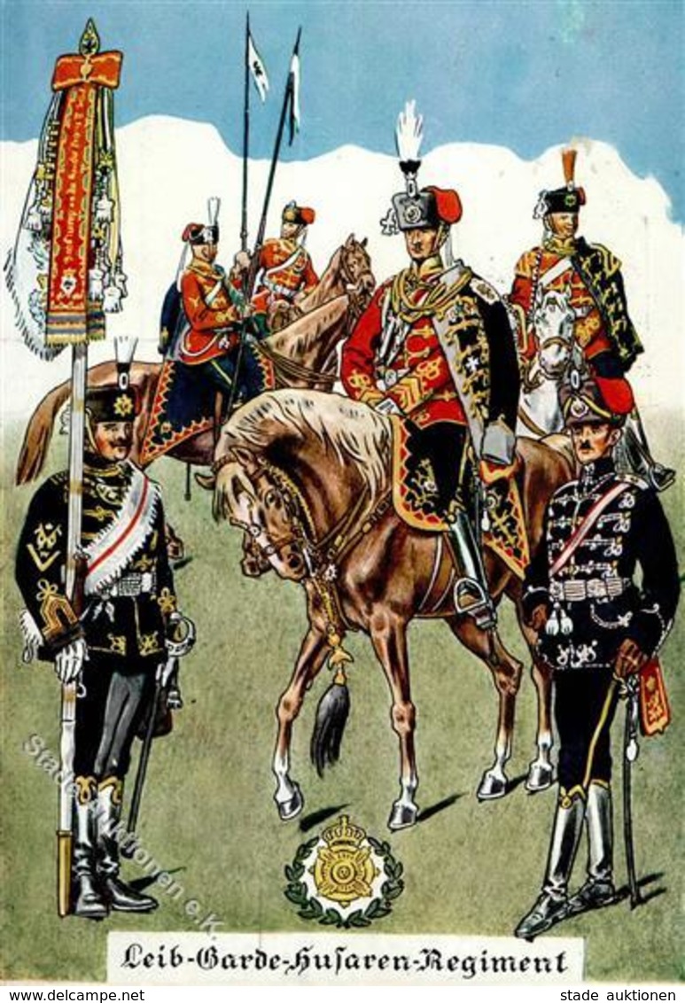 Regiment Leib Garde HusarenRegt. Sign. Pietsch, Paul Künstlerkarte I-II - Reggimenti