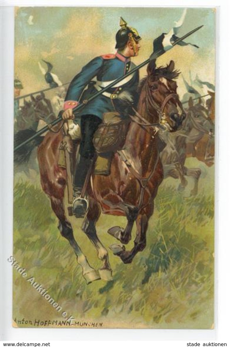 Regiment Nr.  7 Westf.  Dragoner Regt. Sign. Hoffmann, Anton Künstlerkarte 1915 I-II - Reggimenti