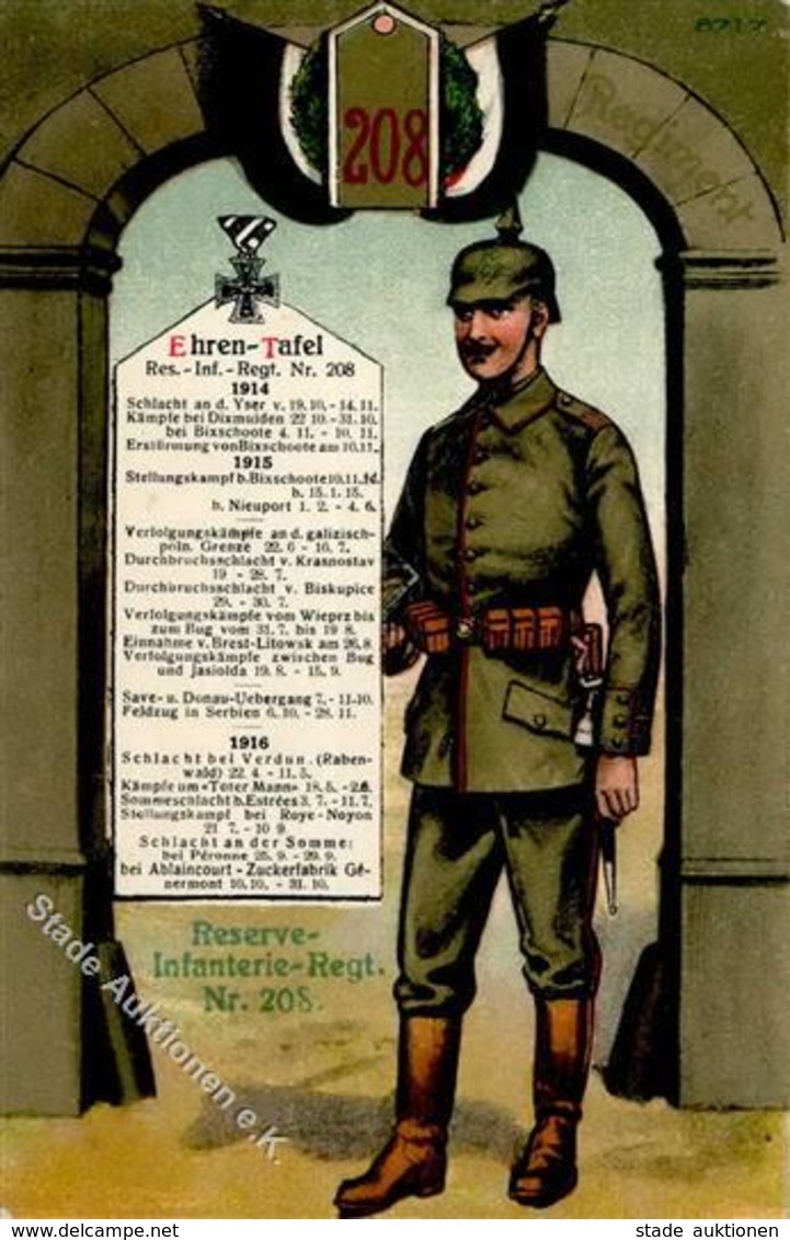 Regiment Nr. 208 Res. Inft. Regt.  1916 I-II - Reggimenti