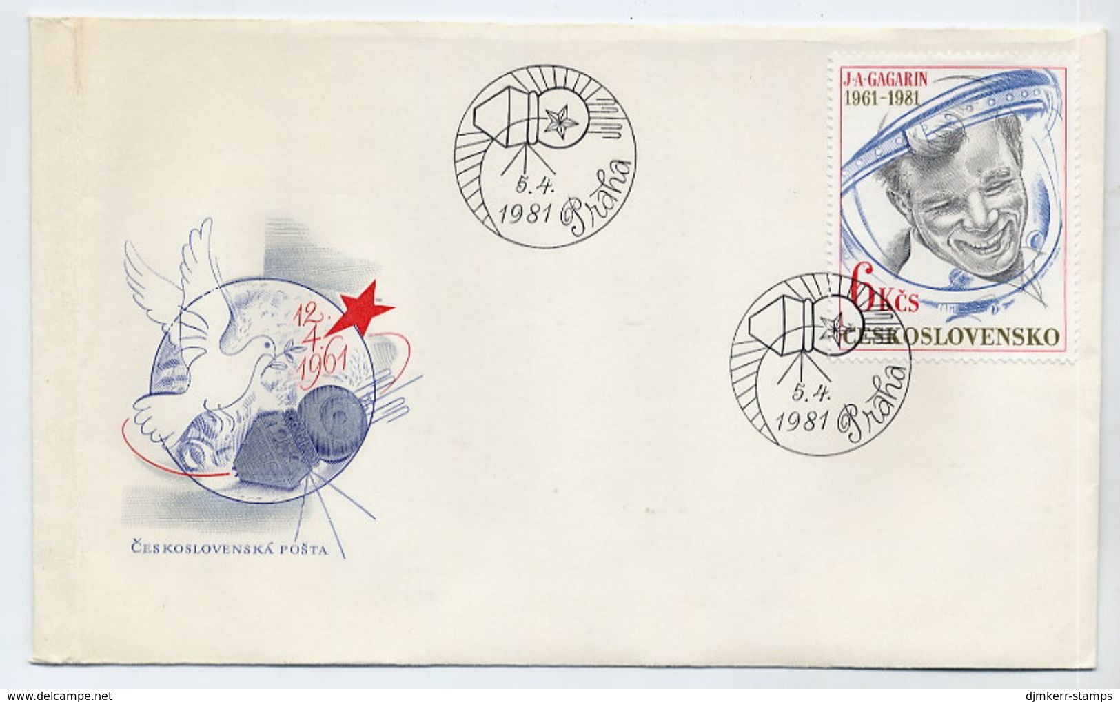 CZECHOSLOVAKIA 1981 Anniversary Of Manned Space Flight On FDC.  Michel 2611 - FDC