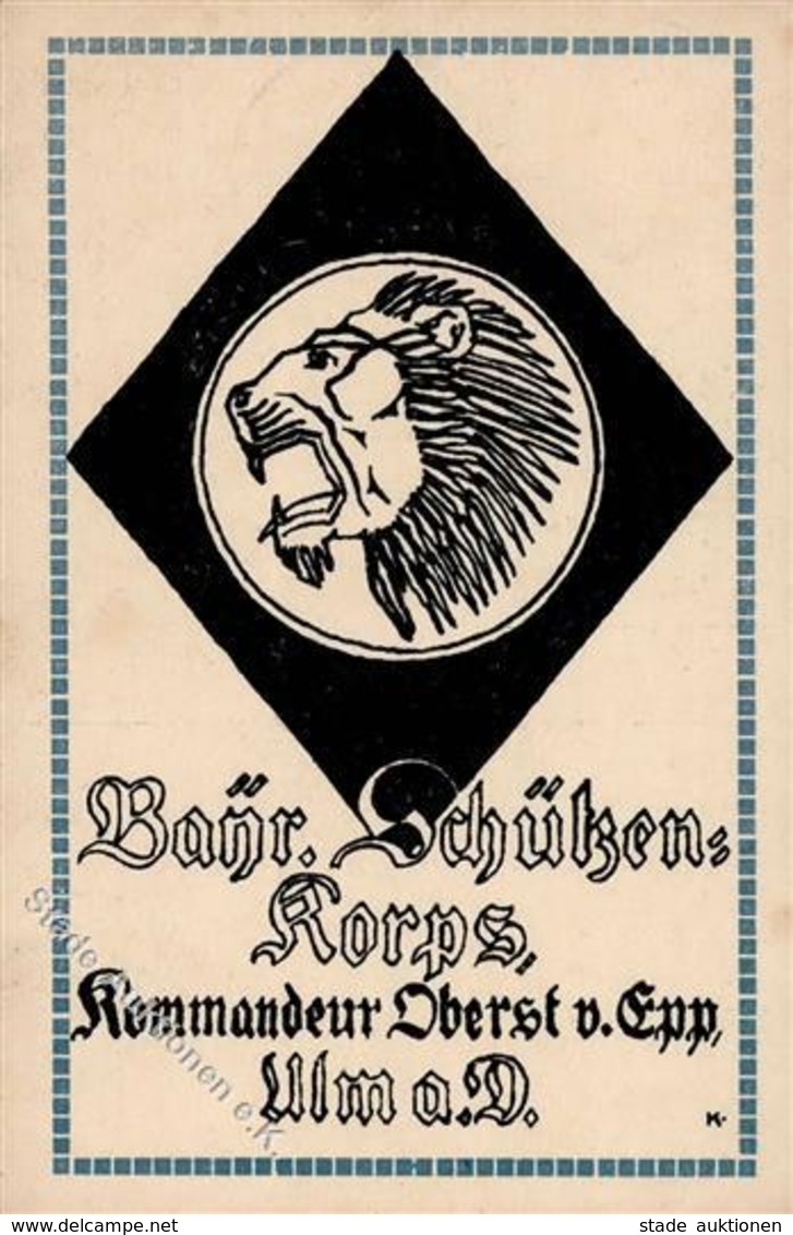 Weimarer Republik Ulm (7900) Bayr. Schützen Korps Kommandeur Oberst V. Epp I-II - Storia