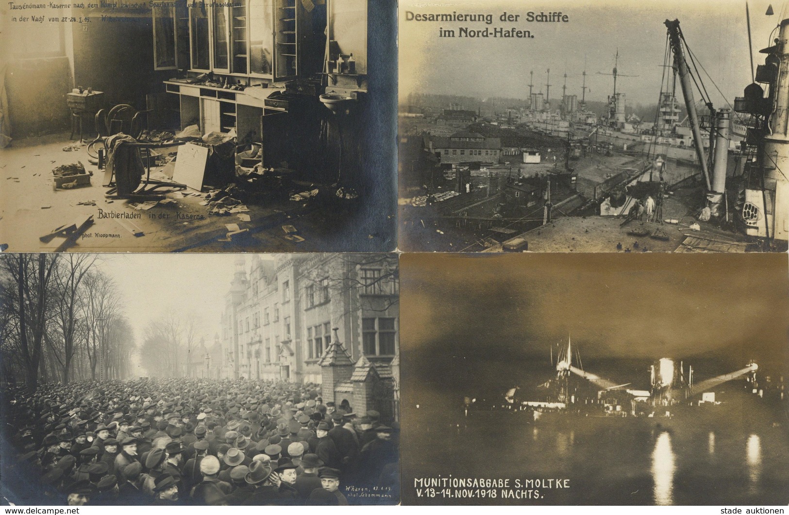 Zwischenkriegszeit Wilhelmshaven (2940) Revolution 1919 Lot Mit 5 Foto-Karten I-II - Storia