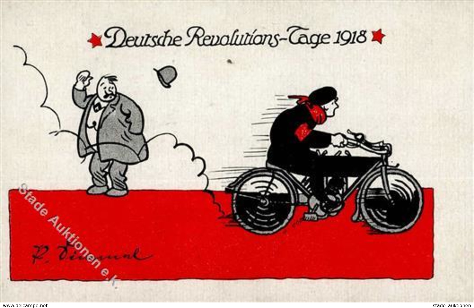 DEUTSCHE REVOLUTIONS-TAGE 1918 - Sign. Künstlerkarte - I - Guerra