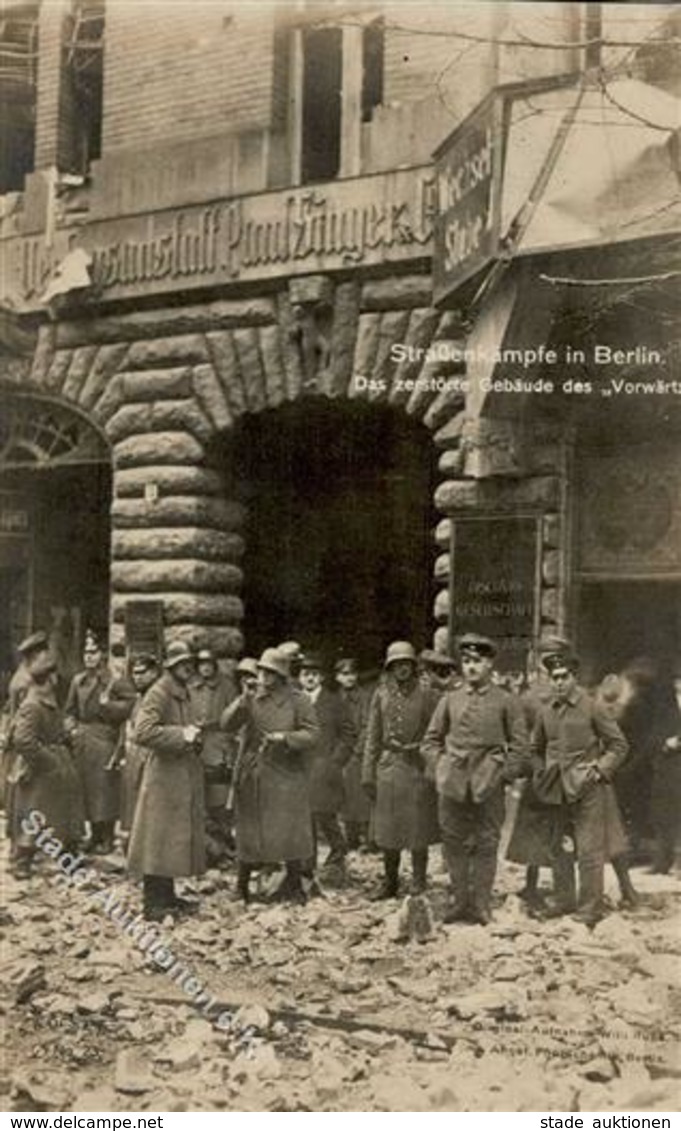 REVOLUTION BERLIN 1919 - STRAßENKÄMPFE In Berlin Nr. 23 -das Zerstörte Gebäude Des VORWÄRTS- I-II - Guerra