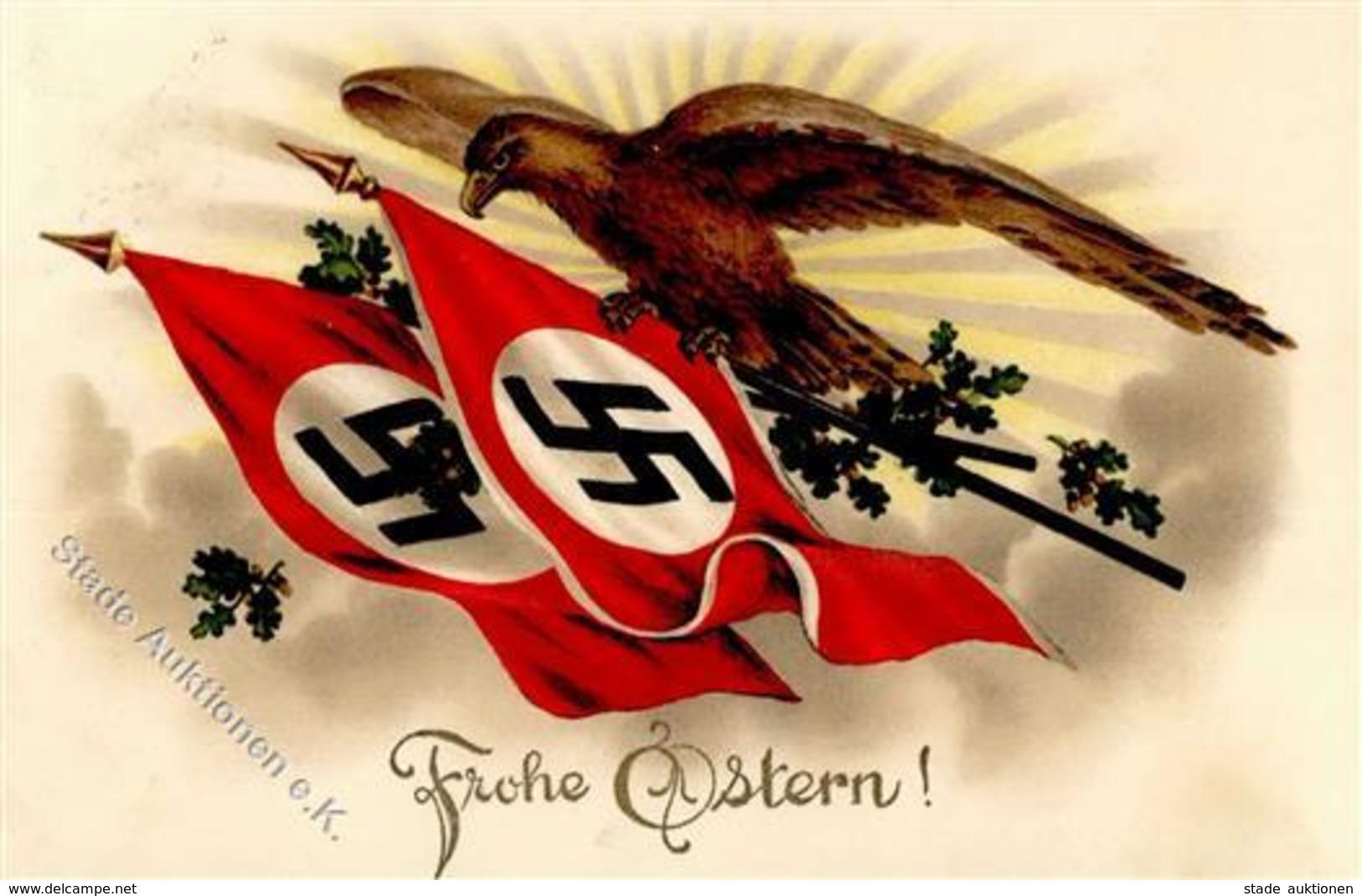 FAHNE/STANDARTE WK II - ADLER - FROHE OSTERN! I - Guerra 1939-45