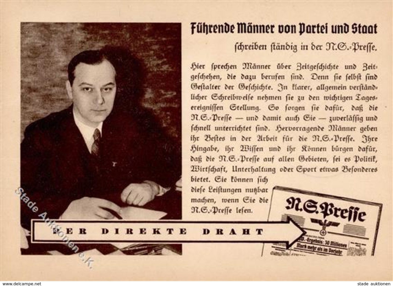 Propaganda WK II - N.S.PRESSE - Der Direkte Draht - Prop-Ak D. Frankfurter Volksblatt I - Guerra 1939-45