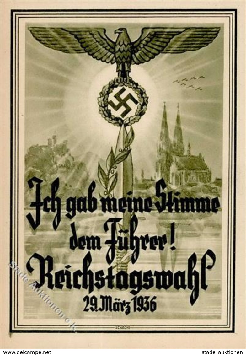 Propaganda WK II - REICHSTAGSWAHL 29.März 1936 (keine Ak) I-II - Guerra 1939-45