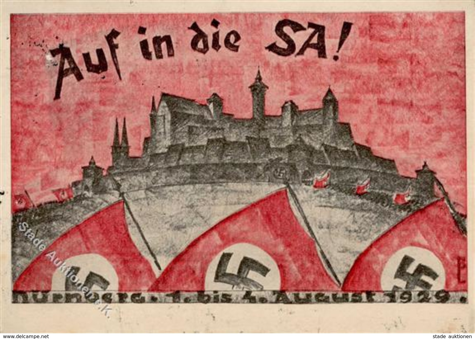 Propaganda WK II Auf In Die SA Nürnberg 1924 I-II - Guerra 1939-45