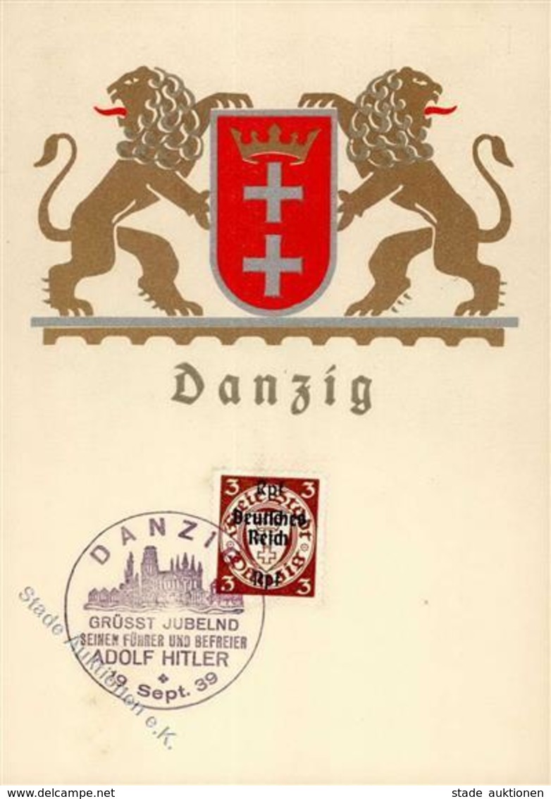 Propaganda WK II Danzig Wappen  I-II - Guerra 1939-45