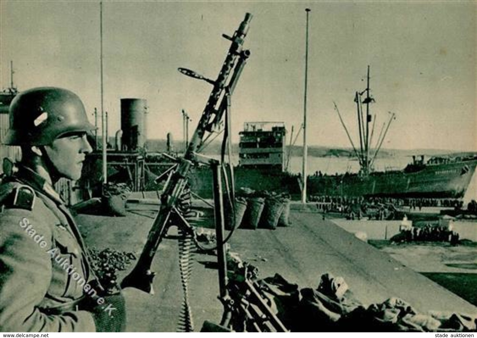Propaganda WK II Flugabwehr Im Hafen Von Oslo II (beschnitten) - Guerra 1939-45