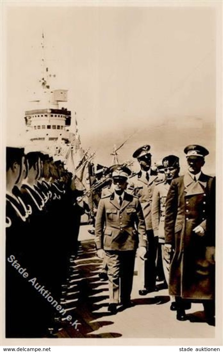 Mussolini Hitler Panzerschiff Cavour WK II PH It. 20 I-II - Guerra 1939-45
