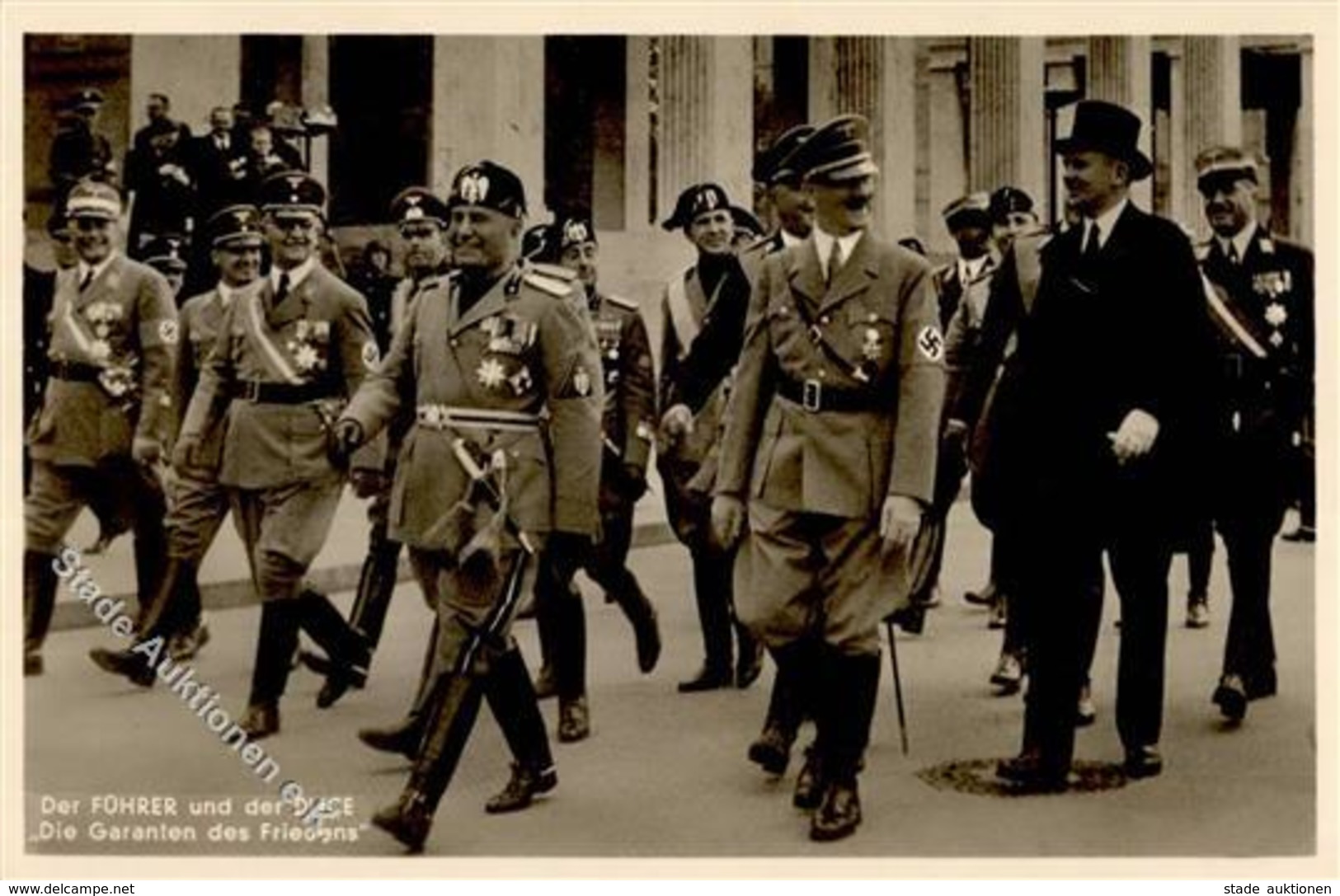 Mussolini Hitler WK II PH M 9 Foto AK I-II - Guerra 1939-45