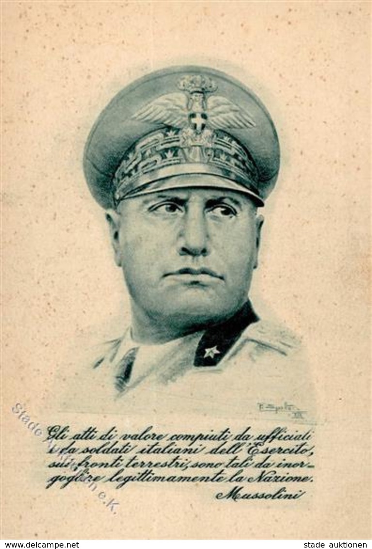 Mussolini WK II  Künstlerkarte I-II - Weltkrieg 1939-45