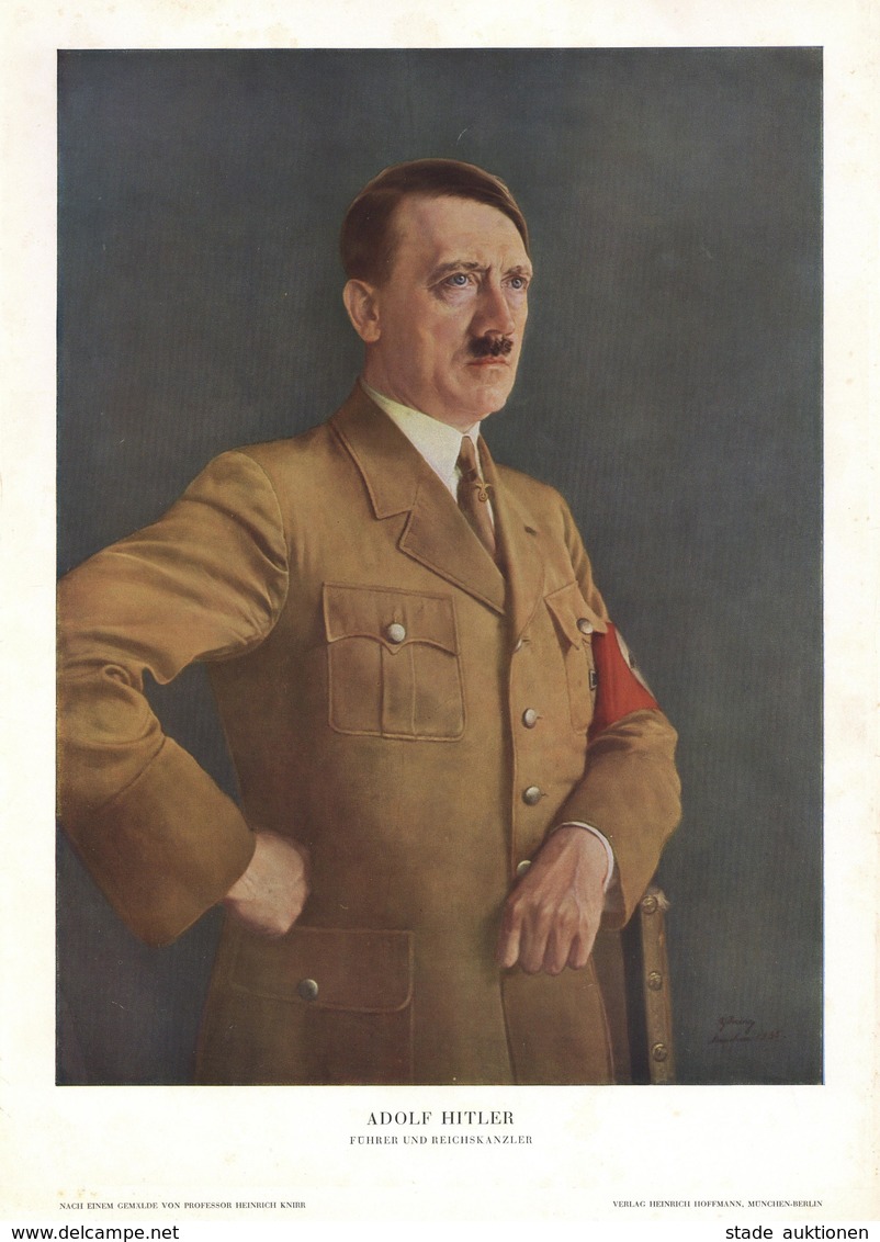 Hitler Kunstdruck Plakat 36 X 25,5 Cm Sign. Knirr, Heinrich I-II - Guerra 1939-45