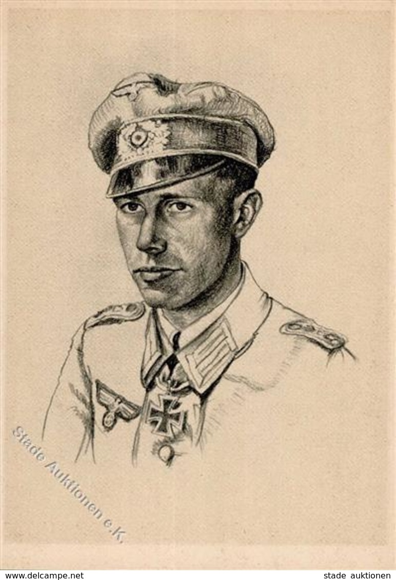 Ritterkreuzträger WK II Beck-Broichsitter, Helmut Oberleutnant Sign. Graf Künstlerkarte I-II - Guerra 1939-45