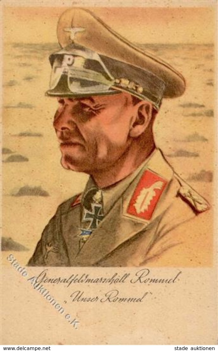 Ritterkreuzträger WK II Rommel Generalfeldmarschall Künstlerkarte I-II - Guerra 1939-45