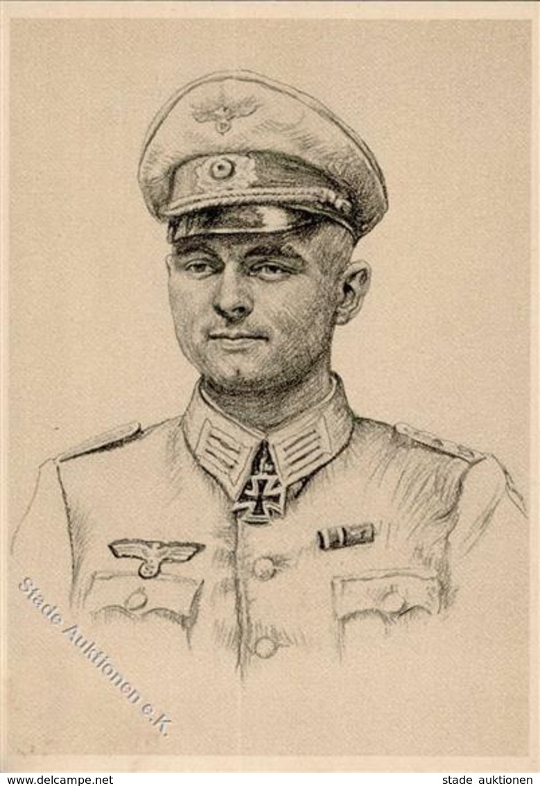 Ritterkreuzträger WK II Voigt, Gerhard Oberleutnant Sign. Graf Künstlerkarte I-II - Oorlog 1939-45