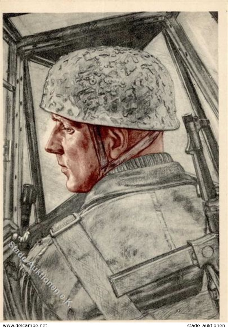 Willrich Nr. E 21 WK II Ritterkreuzträger Kretakämpfer Künstlerkarte I-II - Guerra 1939-45
