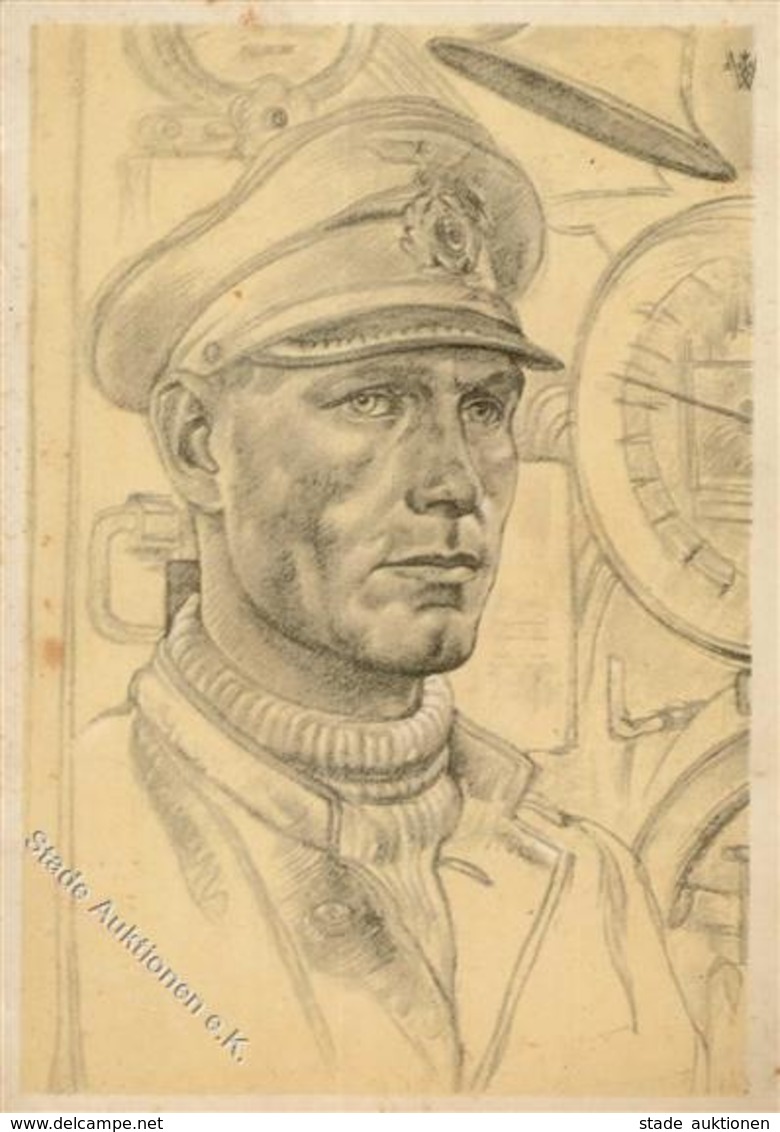 Willrich Nr. P1 R5 Nr. 10 WK II Leitender Ing.-Offizier U-Boot  Künstlerkarte I-II (fleckig) - Oorlog 1939-45