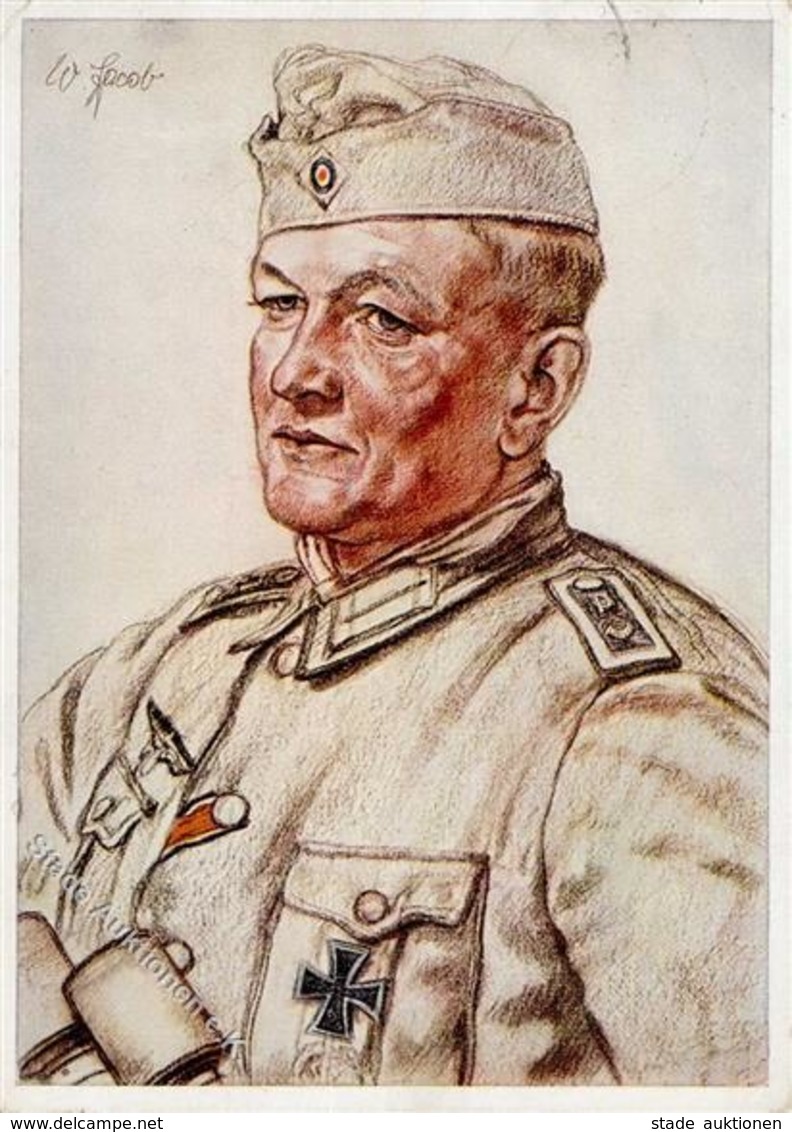Willrich Nr. P1 R6 Nr. 4 WK II Ein Spähtruppführer Künstlerkarte I-II (Stauchung) - Guerra 1939-45