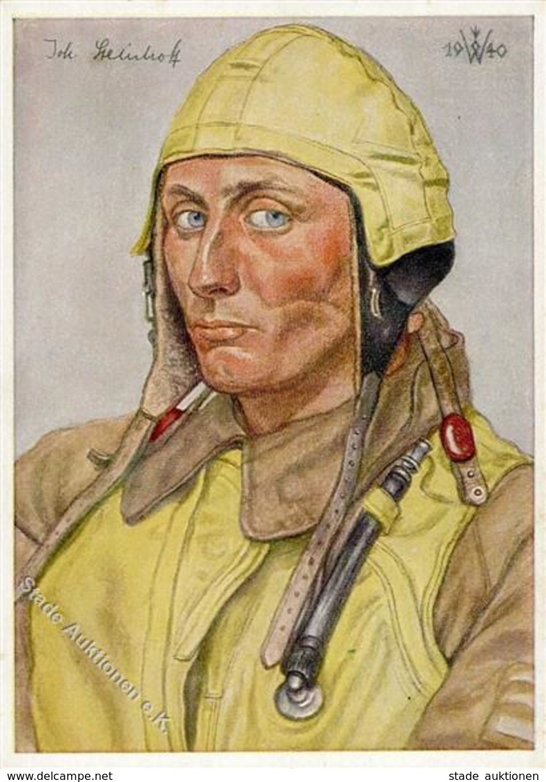 Willrich Nr. P1 R7 Nr. 2 Ritterkreuzträger WK II Steinhoff Oberleutnant Künstlerkarte I-II - Guerra 1939-45