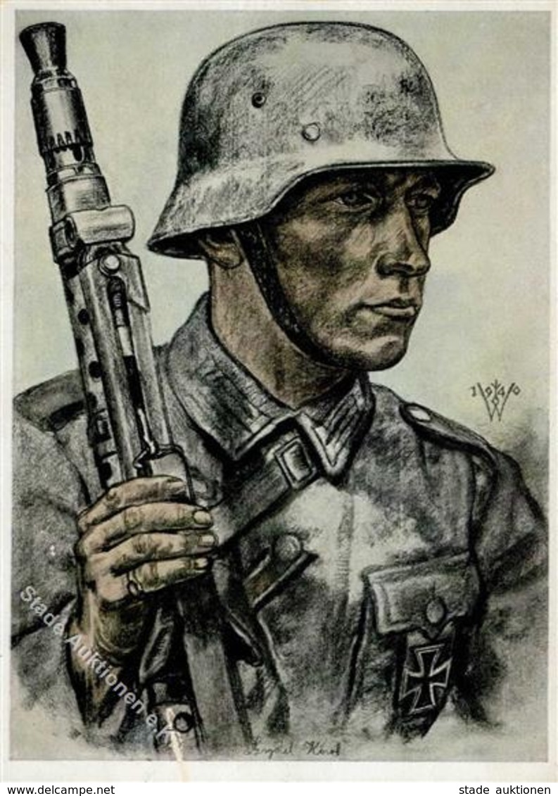 Willrich Nr. P1 R9 Nr. 3 WK II Kradschütze Künstlerkarte I-II - Guerra 1939-45