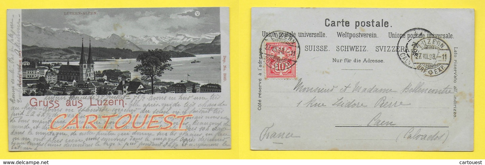 GRUSS Aus LUZERN -   Litho 27.07.1898 - Lucerne