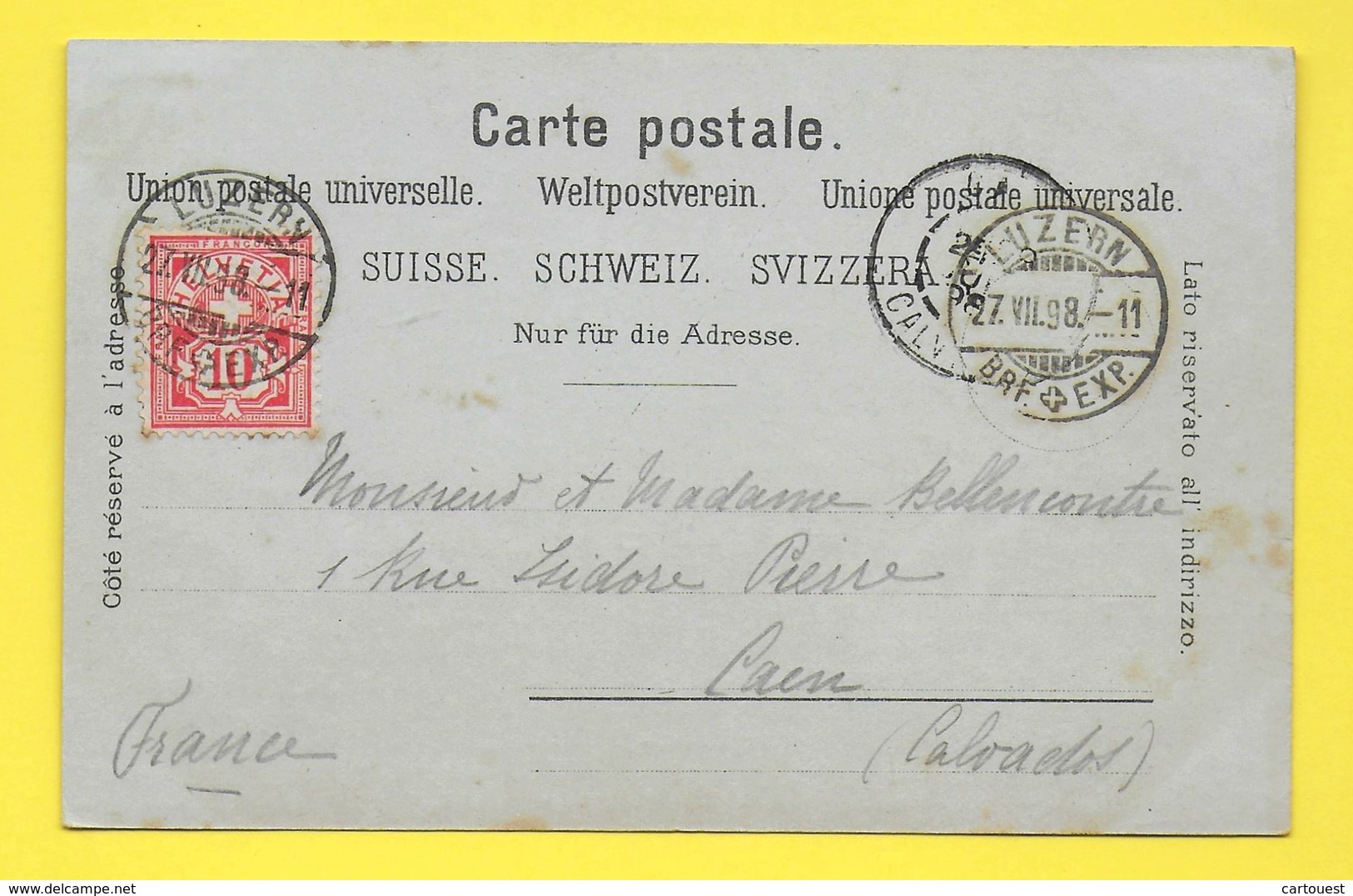 GRUSS Aus LUZERN -   Litho 27.07.1898 - Lucerne