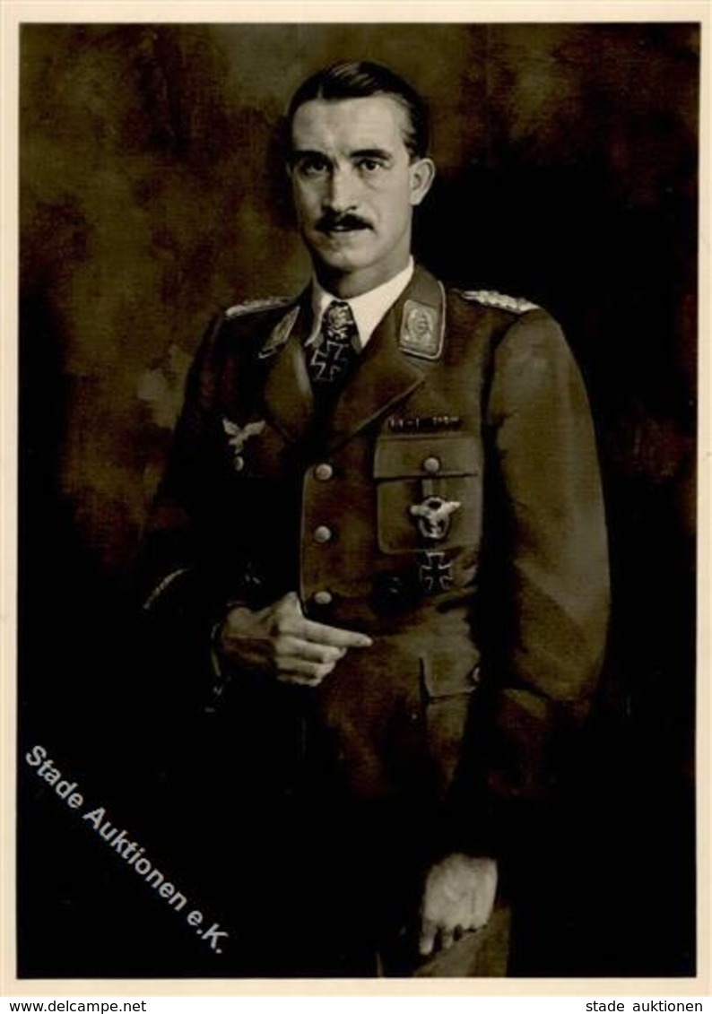 HDK Nr. 471 Generalmajor Galland Sign. Poeten, Leo Foto-Karte I-II (Stauchung) - Guerra 1939-45